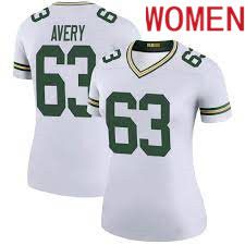 Women Green Bay Packers #63 Josh Avery White Nike Limited Player NFL Jersey->women nfl jersey->Women Jersey